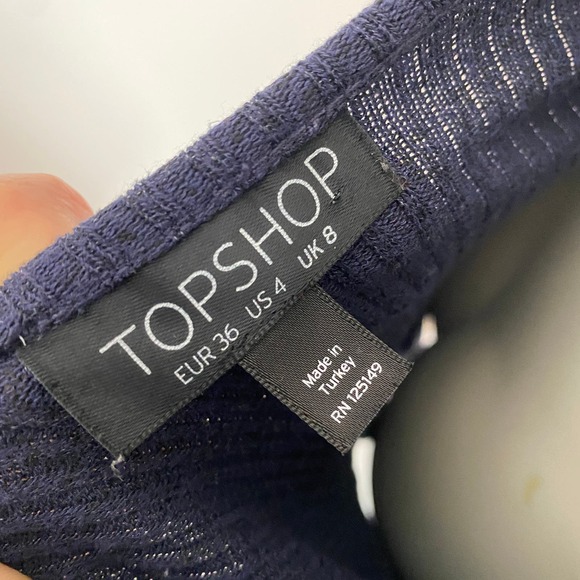 Topshop Navy Ribbed Open Back Dress - Picture 5 of 6